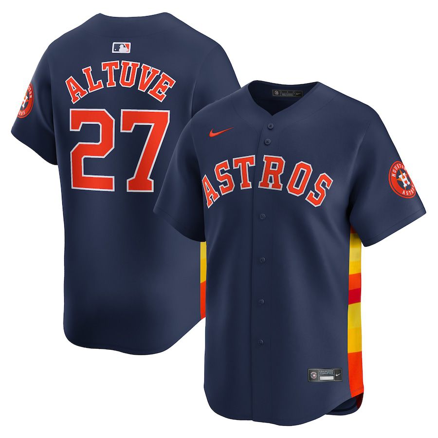 Men Houston Astros #27 Jose Altuve Nike Navy Alternate Limited Player MLB Jersey